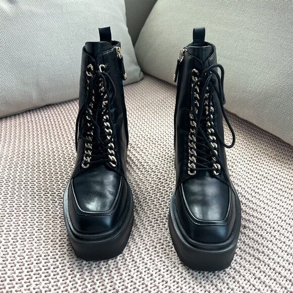 Sam Edelman Womens Lovrin Platform Combat Boot 8 - Picture 3 of 4